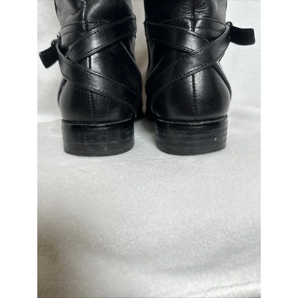 COACH-Micha Black Leather Knee High Riding Boots Size 6B